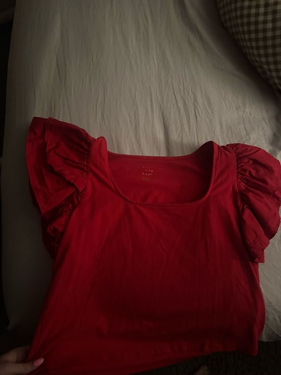 a new day Tops - Women’s puffy sleeve red blouse